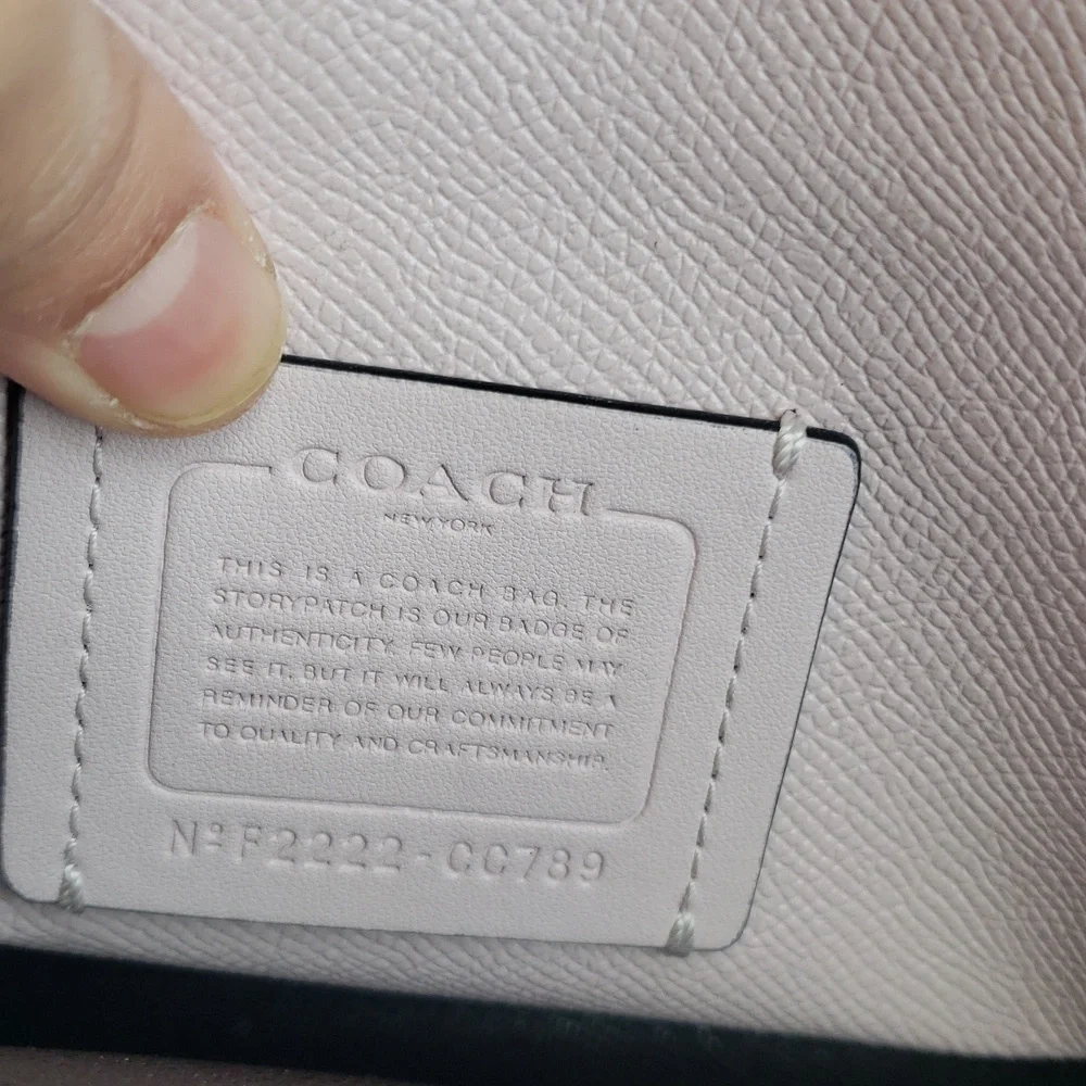 Coach Mollie Tote 25 Leather Satchel Convertible Bag Pacific Blue Designer - Picture 12 of 17